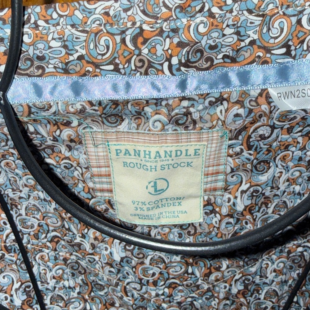 Woman Panhandle Rough Stock Button Western Shirt large western print flex tech - Picture 5 of 7